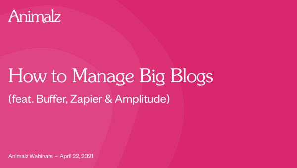 How to Manage Big Blogs (feat. Buffer, Zapier & Amplitude)