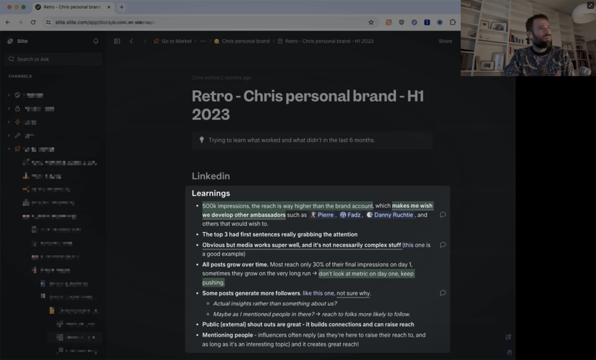 Christophe’s reflections on what worked and didn’t work for him on LinkedIn in 2023.