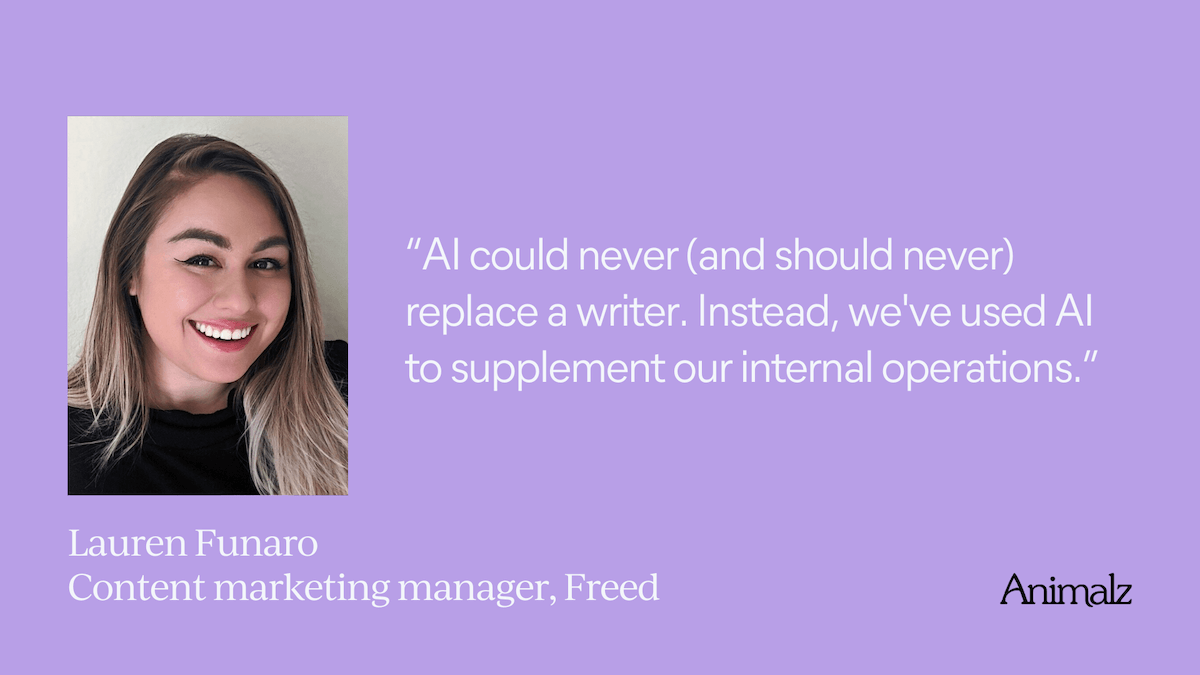 Lauren Funaro, content marketing manager at Freed